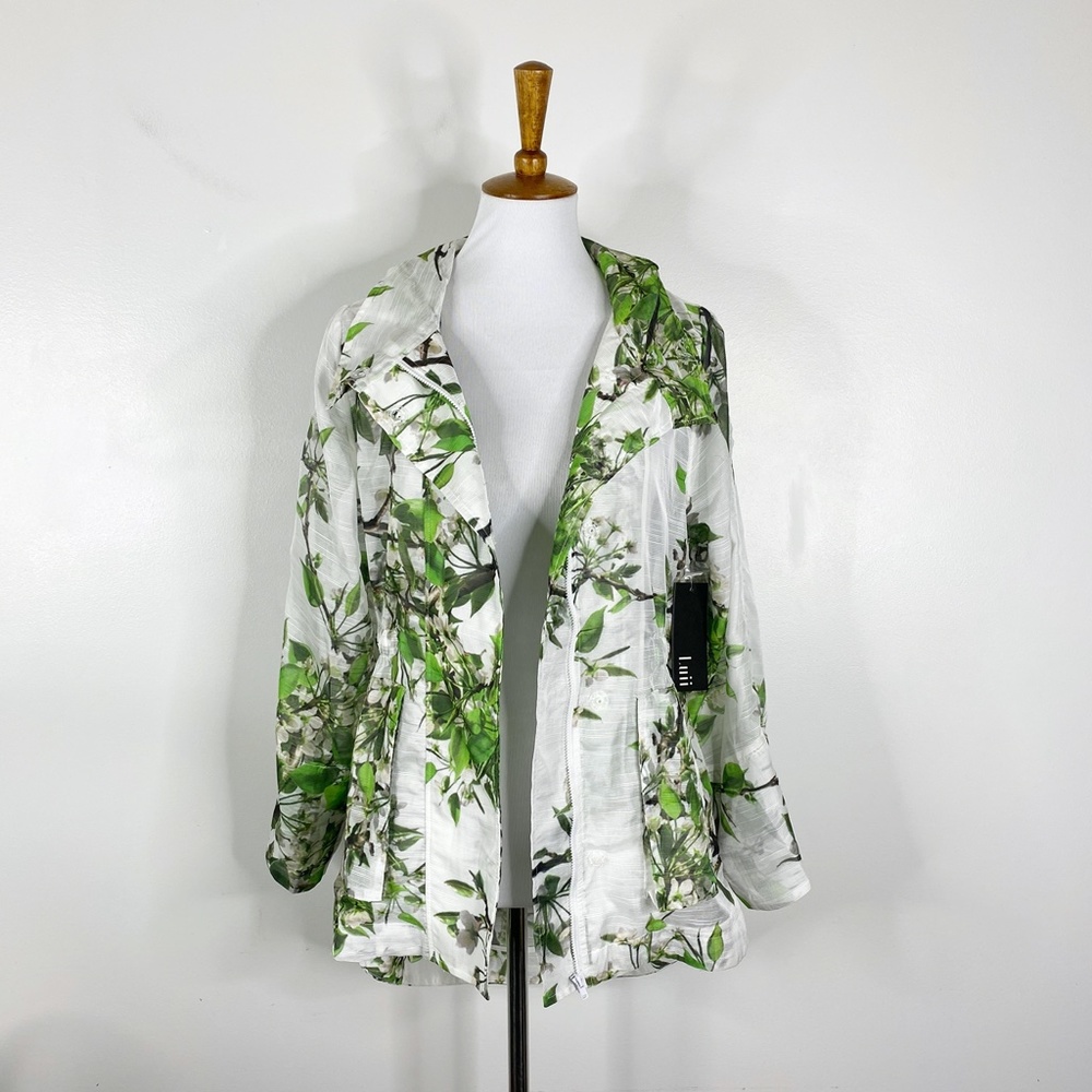 NWT Luii Sheer Branches Jacket Sz. S Lightweight w/Hood - Picture 2 of 16